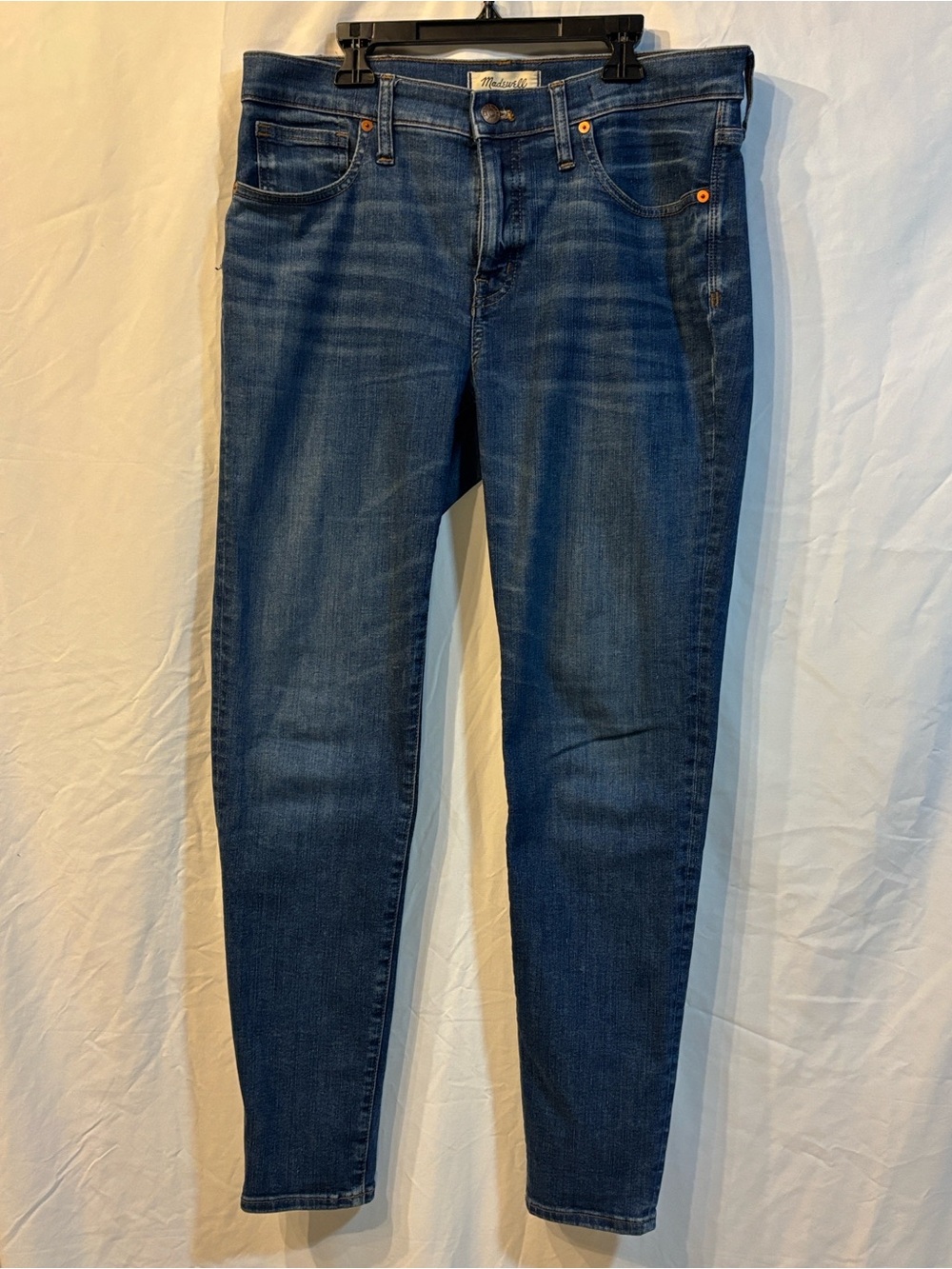 Madewell 9” High Rise Skinny Jeans Medium Wash Stretch Denim Size 30